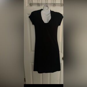 DKNY Elegant Black V-Neck Mini Dress